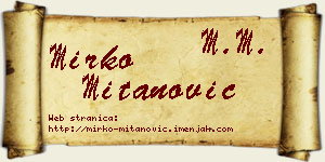 Mirko Mitanović vizit kartica